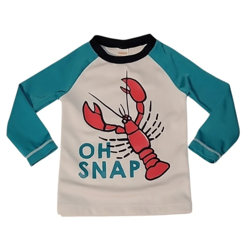 Gymboree Unisex Kids Swim Rashguard with Lobster Graphic